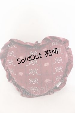 画像2: 【SALE】m petit by misako / NINA'SハートCリボン　クッション  ワイン O-25-02-07-057-LO-ZA-OW-ZT-K015