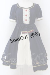 星彩虹 / マリンプリントワンピース M ネイビー O-25-02-07-003-PU-OP-OW-OS