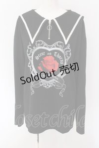 LISTEN FLAVOR / 天国のバラセーラートップス F ブラック O-25-02-08-060-PU-TO-OW-OS