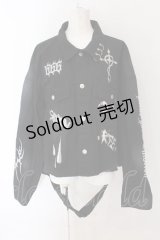 REFLEM / プリントクロップGジャン F ブラック O-25-02-08-061-PU-JA-OW-OS