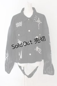 REFLEM / プリントクロップGジャン F ブラック O-25-02-08-061-PU-JA-OW-OS