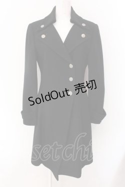 画像1: Moi-meme-Moitie / アシメトリーハーフコート（09年）  ブラック O-25-02-10-057-MO-CO-YM-ZS