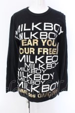 画像1: MILKBOY / COMME des GARCONSコラボ　カットソー  ブラック O-25-02-10-058-MB-TO-YM-ZY (1)