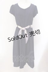an another angelus / スカーフ付き前開きワンピース  ネイビー O-25-02-10-022-CA-OP-IG-ZT203