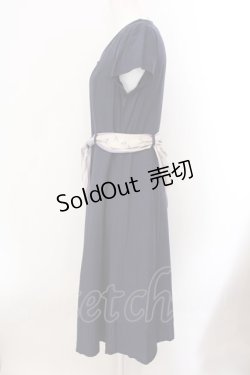 画像2: an another angelus / スカーフ付き前開きワンピース  ネイビー O-25-02-10-022-CA-OP-IG-ZT203