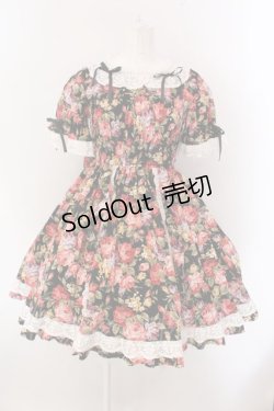 画像1: Angelic Pretty / ゴブラン調プリントワンピース  クロ×アイボリー O-25-02-11-022-AP-OP-IG-OS
