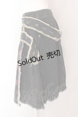画像2: ALGONQUINS / ブラットペイントデニムラップスカート F グレー O-25-02-11-060-AL-SK-OW-OS