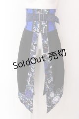 Qutie Frash / 和柄ラップコルセット  ブラック×ブルー O-25-02-11-070-QU-SK-OW-OS