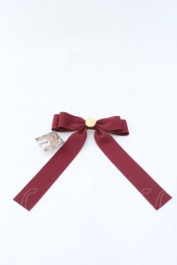 画像1: Amavel / エンブレムボタン付リボンブローチ  ワイン O-25-02-12-023-CA-ZA-OW-OS