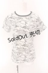 ALGONQUINS / 英字柄Tシャツ  ホワイト×ブラック O-25-02-15-030-AL-TS-IG-OS