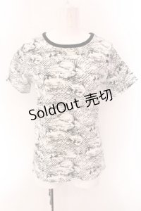 ALGONQUINS / 英字柄Tシャツ  ホワイト×ブラック O-25-02-15-030-AL-TS-IG-OS