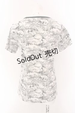 画像2: ALGONQUINS / 英字柄Tシャツ  ホワイト×ブラック O-25-02-15-030-AL-TS-IG-OS