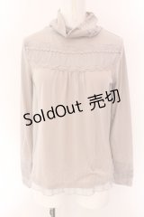 axes femme / レース配色ハイネックカットソー M モカ系 O-25-02-15-045-AX-TO-IG-OS