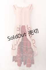 PINK HOUSE / 配色ローンノースリーブワンピース  ピンク×アカ O-25-02-15-060-LO-OP-IG-OS