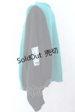 画像2: KINGLYMASK / バイカラーモヘアニットカーディガン F グリーン×ブラック O-25-02-16-030-PU-TO-OW-ZT441
