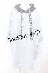 KINGLYMASK / ロゴテープBIGパーカー M サックス×ブラック O-25-02-16-031-PU-TO-OW-OS