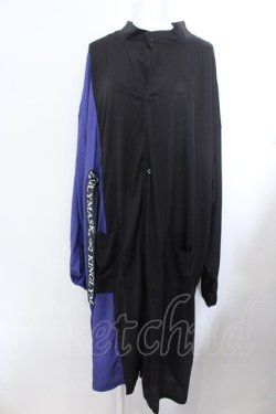 画像1: KINGLYMASK / ロゴリボンバイカラーカットカーディガン F ブラック×パープル O-25-02-16-006-PU-TO-OW-OS