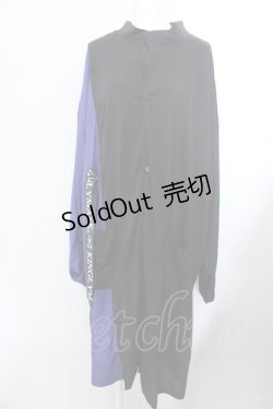 画像1: KINGLYMASK / ロゴリボンバイカラーカットカーディガン F ブラック×パープル O-25-02-16-006-PU-TO-OW-ZY