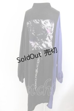 画像4: KINGLYMASK / ロゴリボンバイカラーカットカーディガン F ブラック×パープル O-25-02-16-006-PU-TO-OW-ZY