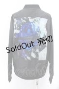 KINGLYMASK / Blue Roseワッペンブルゾン M ブラック×ブルー O-25-02-16-007-PU-JA-OW-ZT