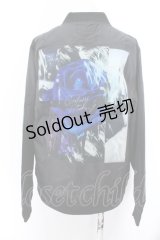 KINGLYMASK / Blue Roseワッペンブルゾン M ブラック×ブルー O-25-02-16-007-PU-JA-OW-ZT