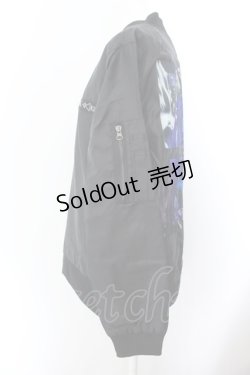 画像2: KINGLYMASK / Blue Roseワッペンブルゾン M ブラック×ブルー O-25-02-16-007-PU-JA-OW-ZT