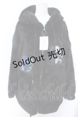 KINGLYMASK / ワッペンファーZIPパーカー M ブラック O-25-02-16-008-PU-JA-OW-ZT-C035