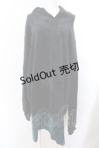 KINGLYMASK / ベロア裾切替レイヤードロングパーカー  ブラック×グリーン O-25-02-16-009-PU-TO-OW-ZT