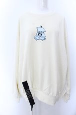 画像1: KINGLYMASK / くまワッペンサイドZIPスウェット M アイボリー O-25-02-16-013-PU-TO-OW-ZI (1)