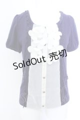 axes femme / 花モチーフ使いプルオーバー M パープル O-25-02-16-019-AX-TO-OW-OS