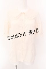 axes femme kawaii / チュール切り替えパフ袖ブラウス  アイボリー O-25-02-18-042-AX-BL-IG-OS