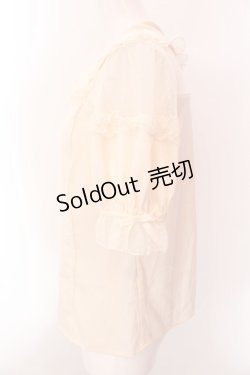 画像3: axes femme kawaii / チュール切り替えパフ袖ブラウス  アイボリー O-25-02-18-042-AX-BL-IG-OS