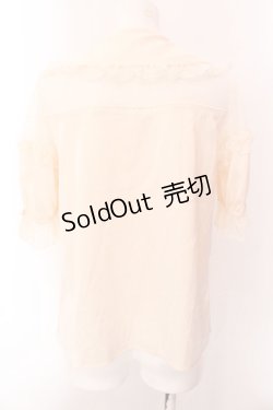 画像4: axes femme kawaii / チュール切り替えパフ袖ブラウス  アイボリー O-25-02-18-042-AX-BL-IG-OS