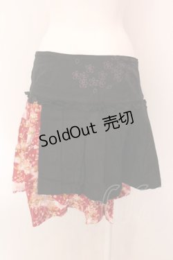 画像5: gouk / 和柄切り替えプリーツ巻きスカート  ブラック×レッド系 O-25-02-18-074-GO-SK-IG-OS