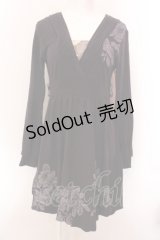 gouk / 着物衿風ニットワンピース  パープル O-25-02-18-076-GO-OP-IG-OS