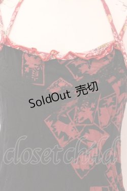 画像2: gouk / 花札プリントホルターキャミソール  ブラック×レッド O-25-02-18-077-GO-TO-IG-OS
