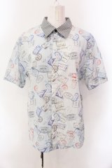 MILKBOY / STAMP グラデーション半袖シャツ  サックス O-25-02-18-009-MB-BL-IG-ZY
