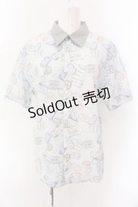 MILKBOY / STAMP グラデーション半袖シャツ  サックス O-25-02-18-009-MB-BL-IG-ZY