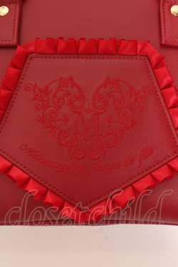 画像2: metamorphose / 刺繍入りフリルバッグ  アカ O-25-02-18-085-ME-BG-IG-OS