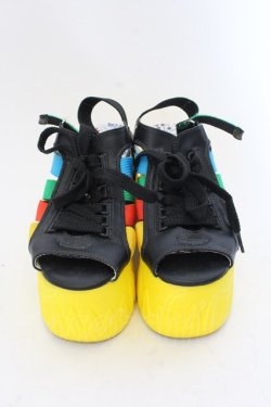 画像2: YOSUKE / 厚底サンダル 23cm イエロー×ブラック×マルチ O-25-02-18-092-PU-SH-IG-ZT346