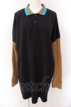 画像1: MILKBOY / ワトソン ポロ  ブラック×ブラウン O-25-02-18-013-MB-TO-IG-ZT009