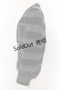 画像2: MILKBOY / シャギーボーダーブレザージャケット S グレー×ブラック O-25-02-18-014-MB-JA-IG-OS