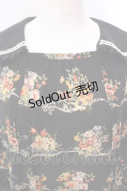 画像2: Jane Marple / Jubilee flowersサテンカラードレス M クロ O-25-02-19-026-JM-OP-YM-ZS