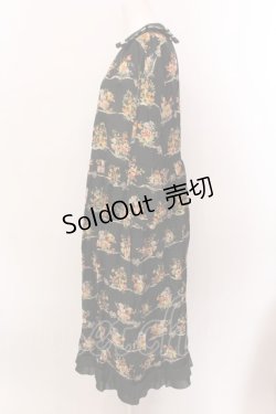 画像3: Jane Marple / Jubilee flowersサテンカラードレス M クロ O-25-02-19-026-JM-OP-YM-ZS
