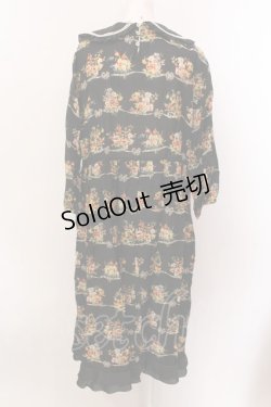画像4: Jane Marple / Jubilee flowersサテンカラードレス M クロ O-25-02-19-026-JM-OP-YM-ZS