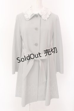 画像1: Jane Marple / フラワーレースカラーのスプリングコート M ブルーグレー O-25-02-19-031-JM-CO-OW-OS