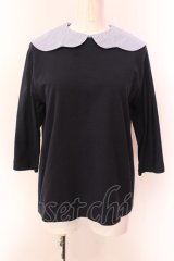 Jane Marple / Stripe Collar プルオ-バー M ネイビー O-25-02-19-034-JM-TO-IG-OS