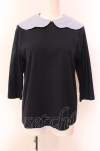 Jane Marple / Stripe Collar プルオ-バー M ネイビー O-25-02-19-034-JM-TO-IG-OS