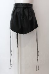 Melt the lady / レザーライクショートパンツ S ブラック O-25-02-19-1001-PU-PA-IG-ZT077