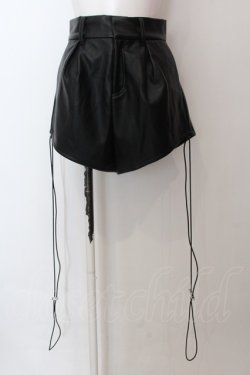画像1: Melt the lady / レザーライクショートパンツ S ブラック O-25-02-19-1001-PU-PA-IG-ZT077